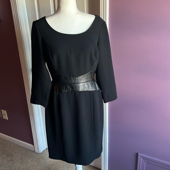 Liz Claiborne Dresses & Skirts - Liz Claiborne black faux leather dress zip up size 10